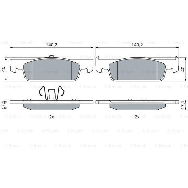 Bosch Disc Brake Pad Set - Smart Fortwo (Front) - BP1506