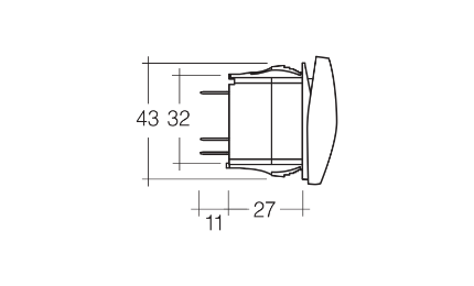 Narva 12 / 24V Off / On LED Illuminated Sealed Rocker Switch with Roof Lights Symbol (Blue)
 - 63226BL