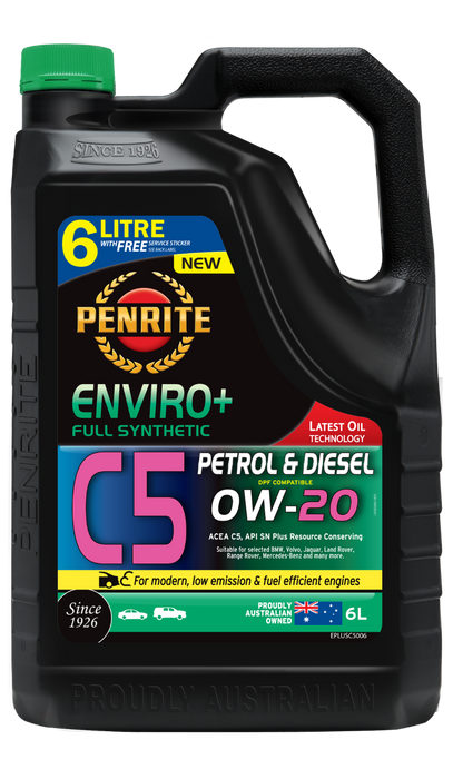 Penrite Enviro Plus Full Synthetic C5 0W20 Engine Oil - 6 Litre