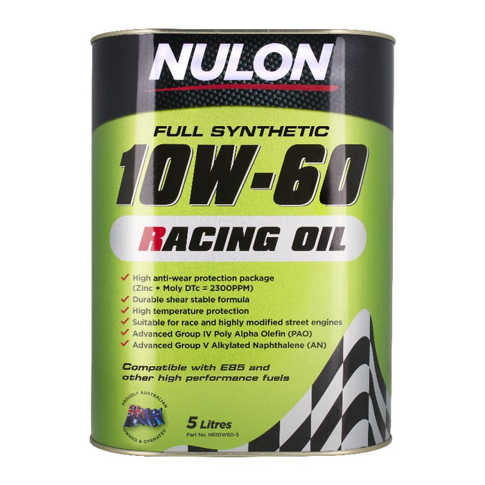 Nulon Full Synthetic 10W60 Racing Oil - 5 Litre