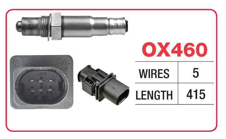 Goss Oxygen Sensor - 5 Wire - Audi, Citroen, Ford, Holden, Hyundai, Iveco, Kia, Mini, Nissan, Peugeot, Porsche, Saab - OX460